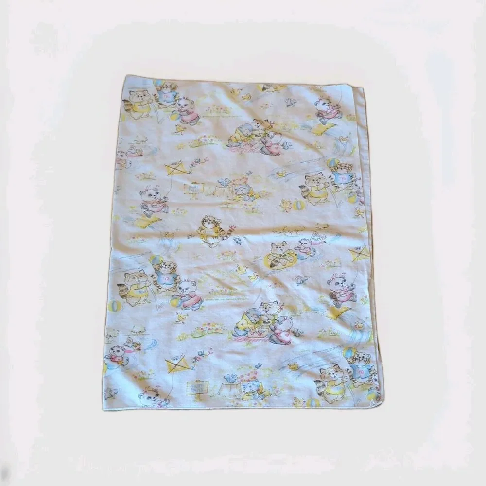 Vintage Shirt Tales Baby Receiving Blanket 80's Hallmark 38